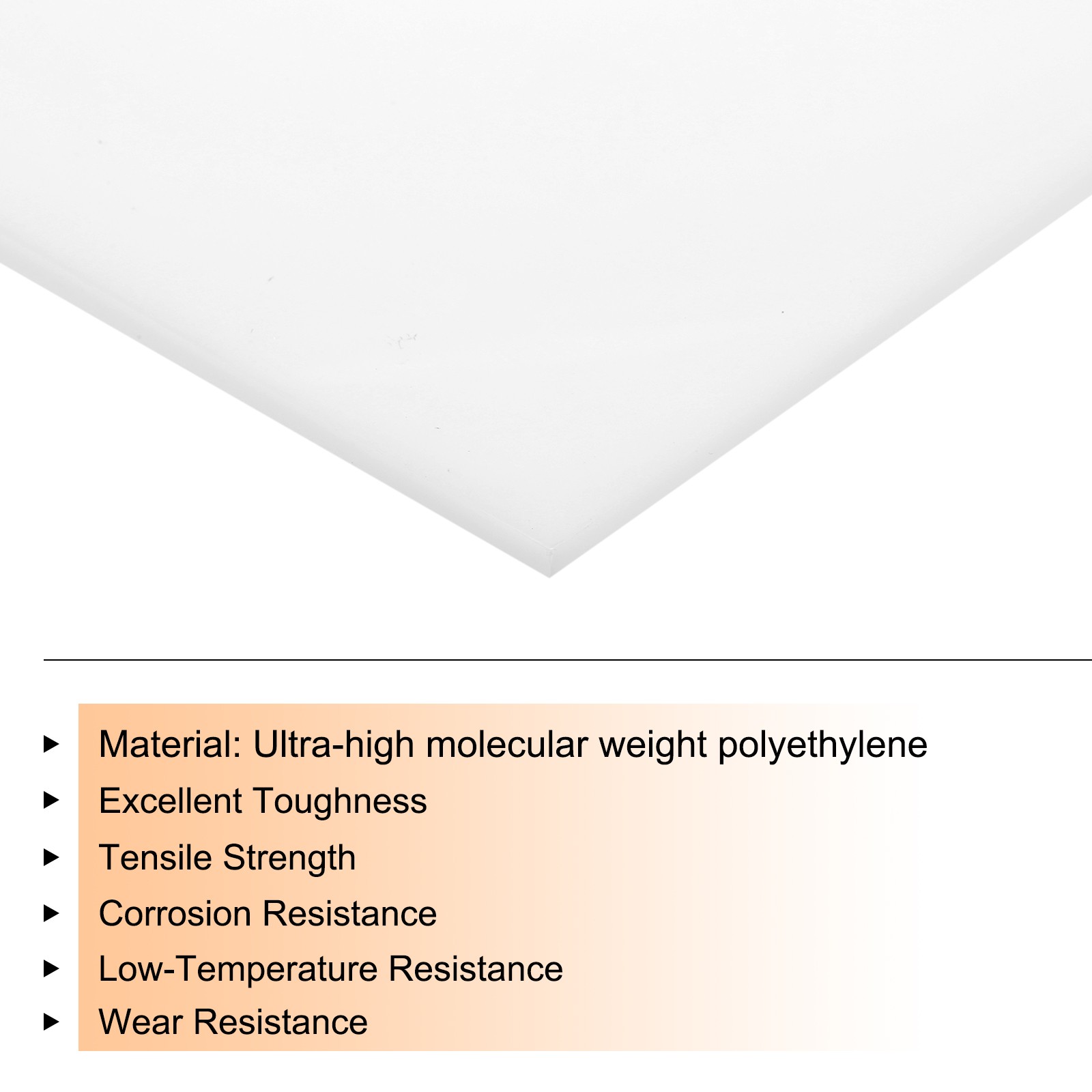 UHMW Ultra High Molecular Weight Polyethylene Sheet 1/16″ Thick 12″ x 24″ White