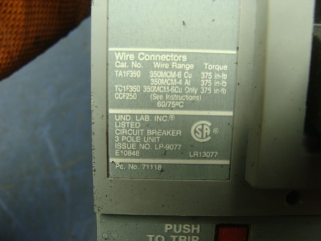I-T-E SIEMENS FXD63B150 CIRCUIT BREAKER 150A 3 POLE 600 VAC