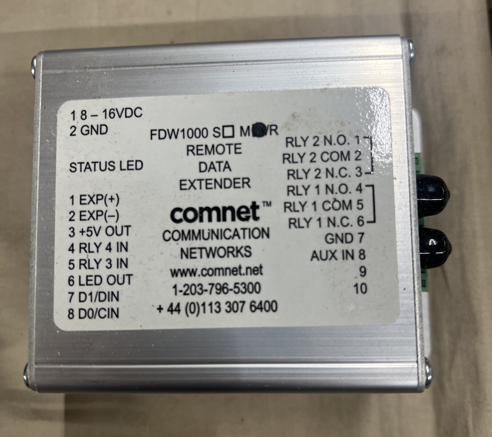 Comnet FDW1000M/R MM Fiber Optic Wiegand Data Link Extender Remote Unit