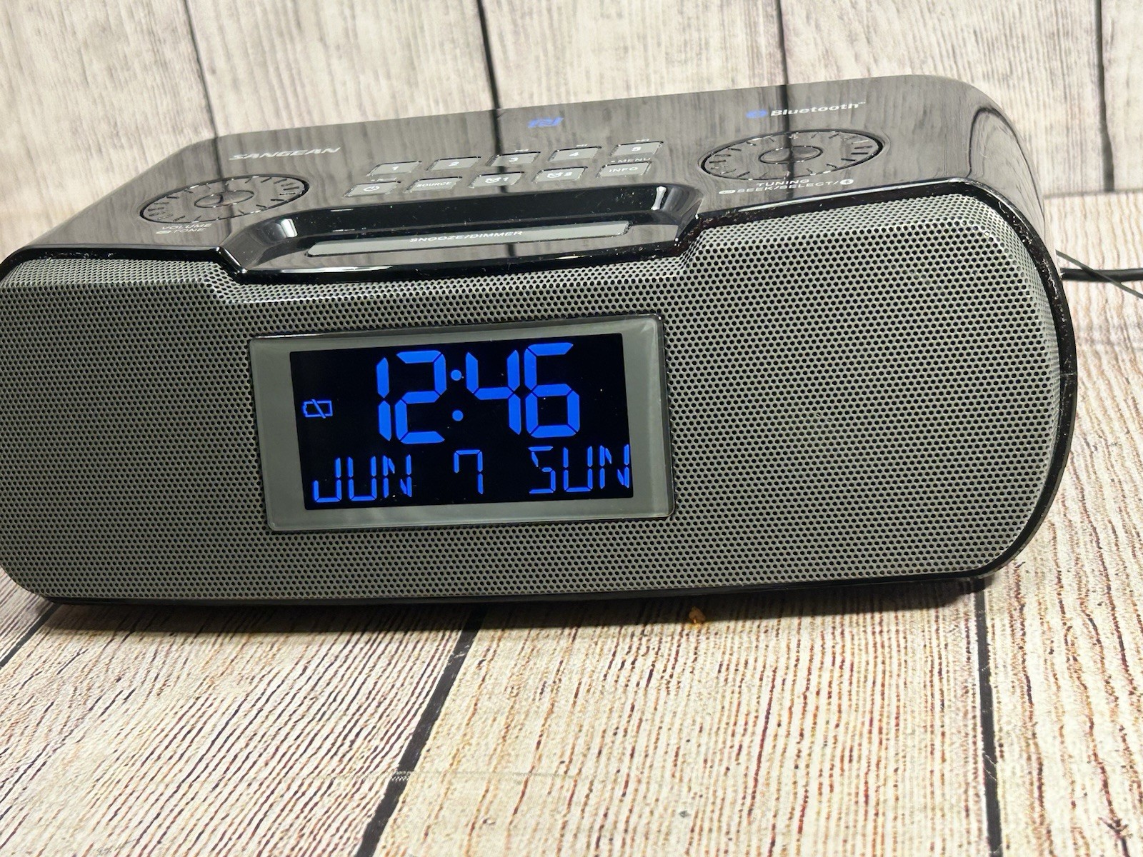 Sangean RCR-20 Bluetooth Alarm Clock Radio AM FM Dual Alarm Tested Works