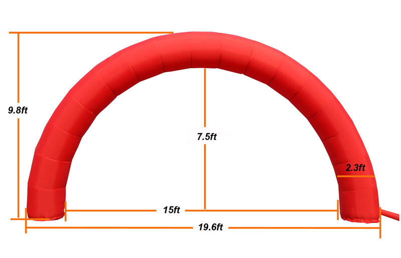 Red Advertising Arch 20ftX10 Foot Red Color Advertis 6m 19.69ft with 110V Blower