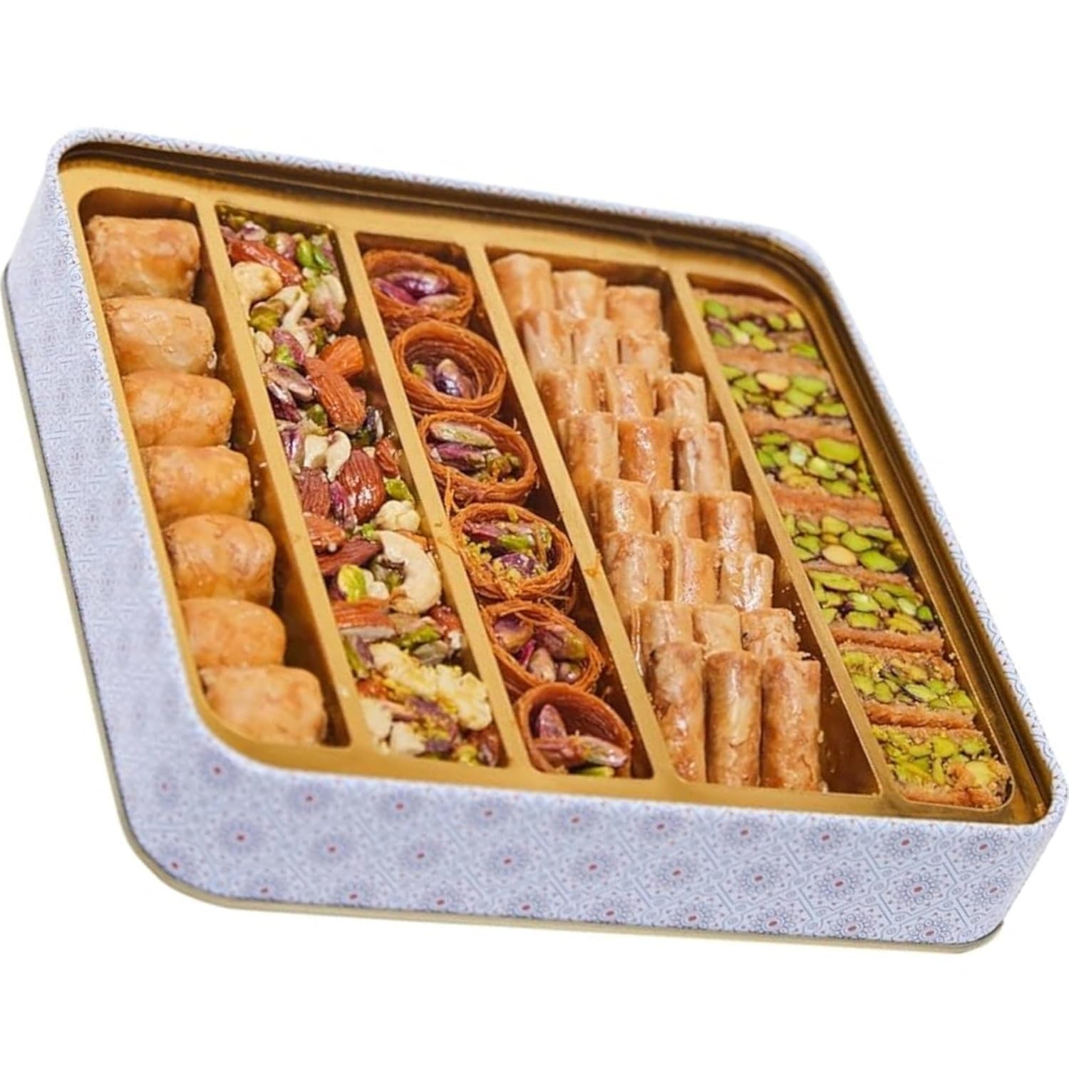 1.1 Lb Assorted Premium Baklava Pastry Gift Box Halal Snacks, Turkish Dessert