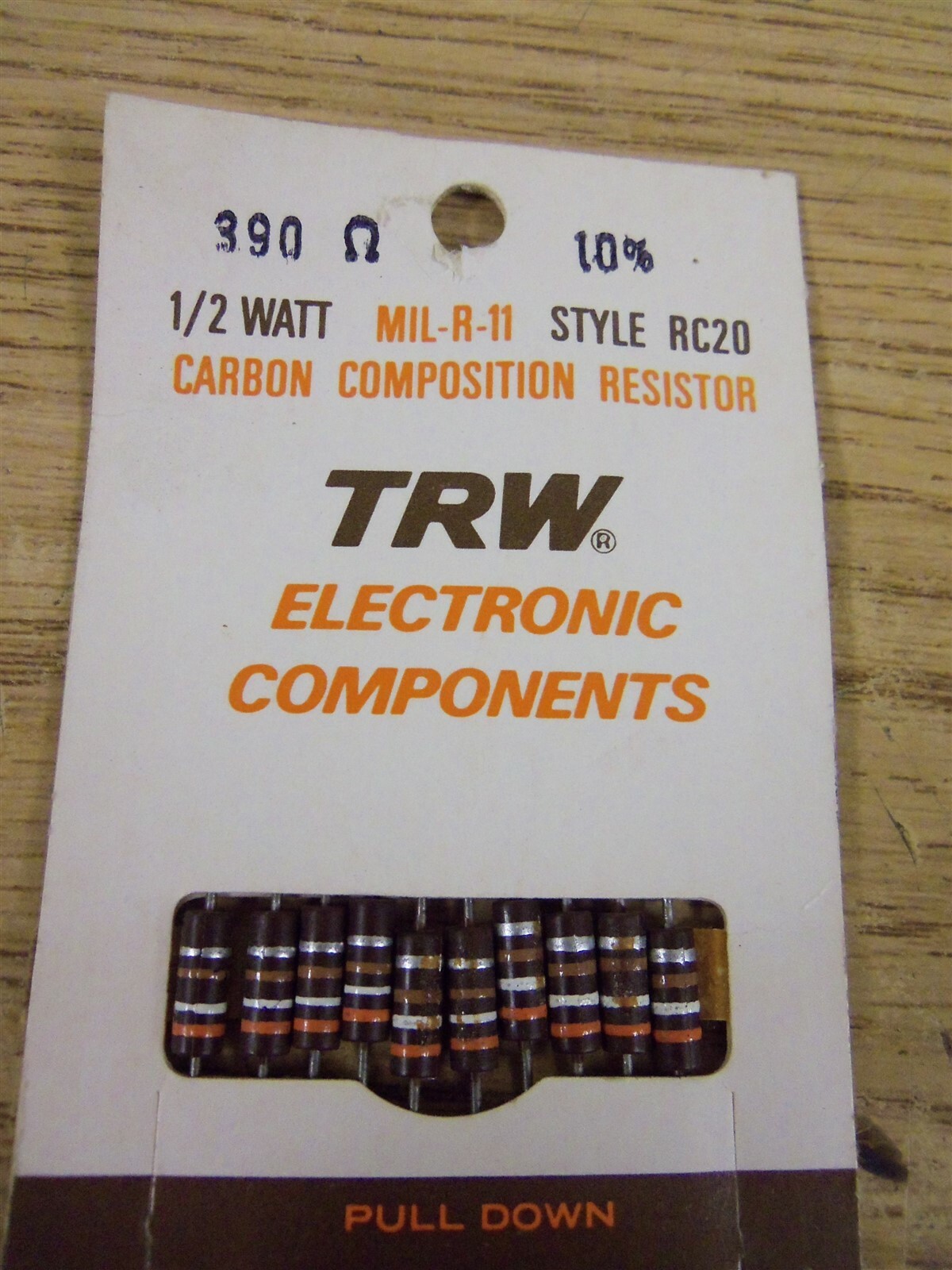 NEW TRW MIL-R-11 RC20 Carbon Composition Resistors 10-Pack *FREE SHIPPING*