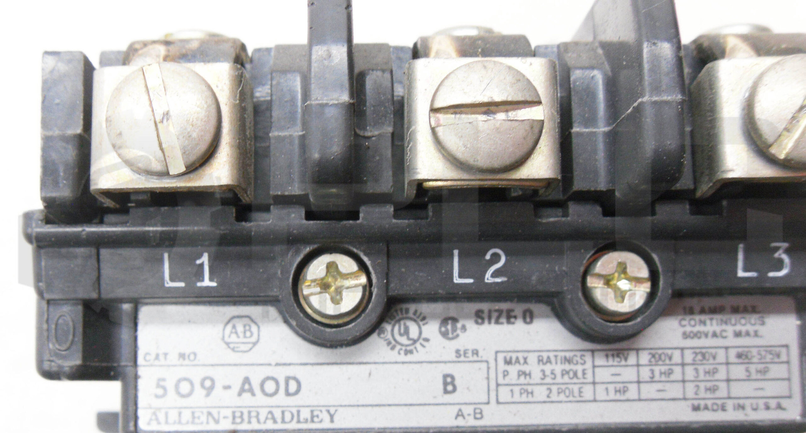 ALLEN BRADLEY 509-AOD /B W/ CB236 W/ 42185-800-01 W/ 595-A /B W/ W38 595-A02 /A