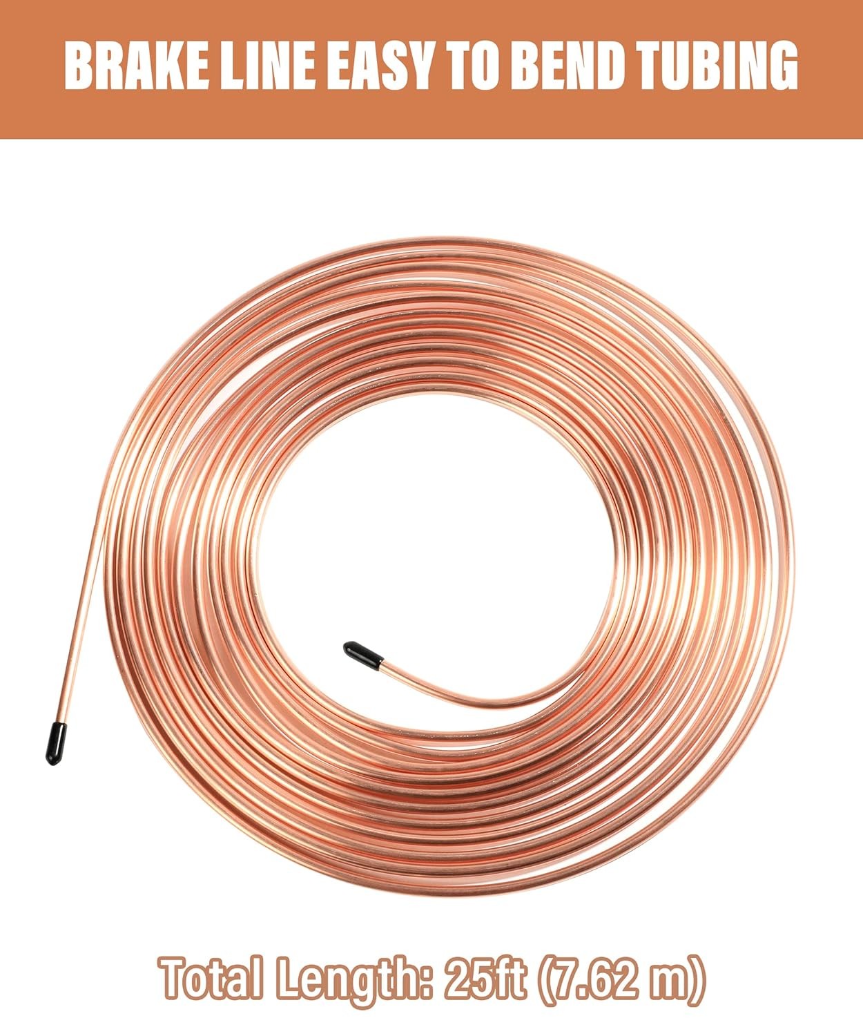 1/4″ Copper Coated Flexible Brake Line Tubing Kit 25ft Car Repair Kit