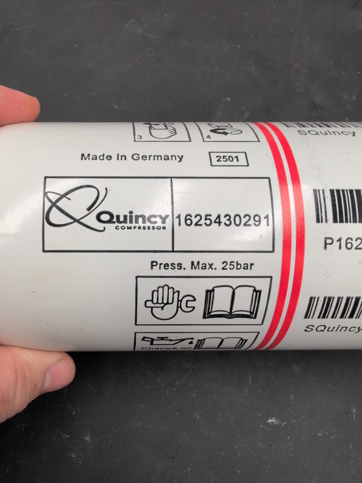 OEM QUINCY Air Compressor Oil Filter 1625 4302 91 / 1630 4302 91 (New In Box)