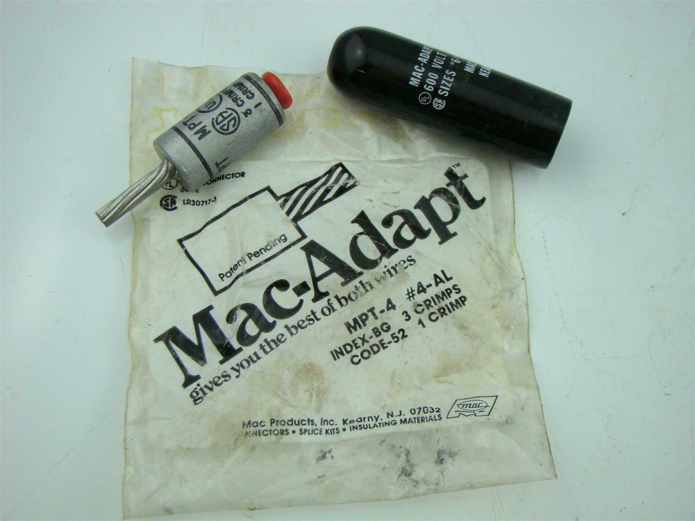 MAC-ADAPT PIGTAIL ADAPTOR MPT-4 #1-AL INDEX-BG CODE-52 600 VOLT