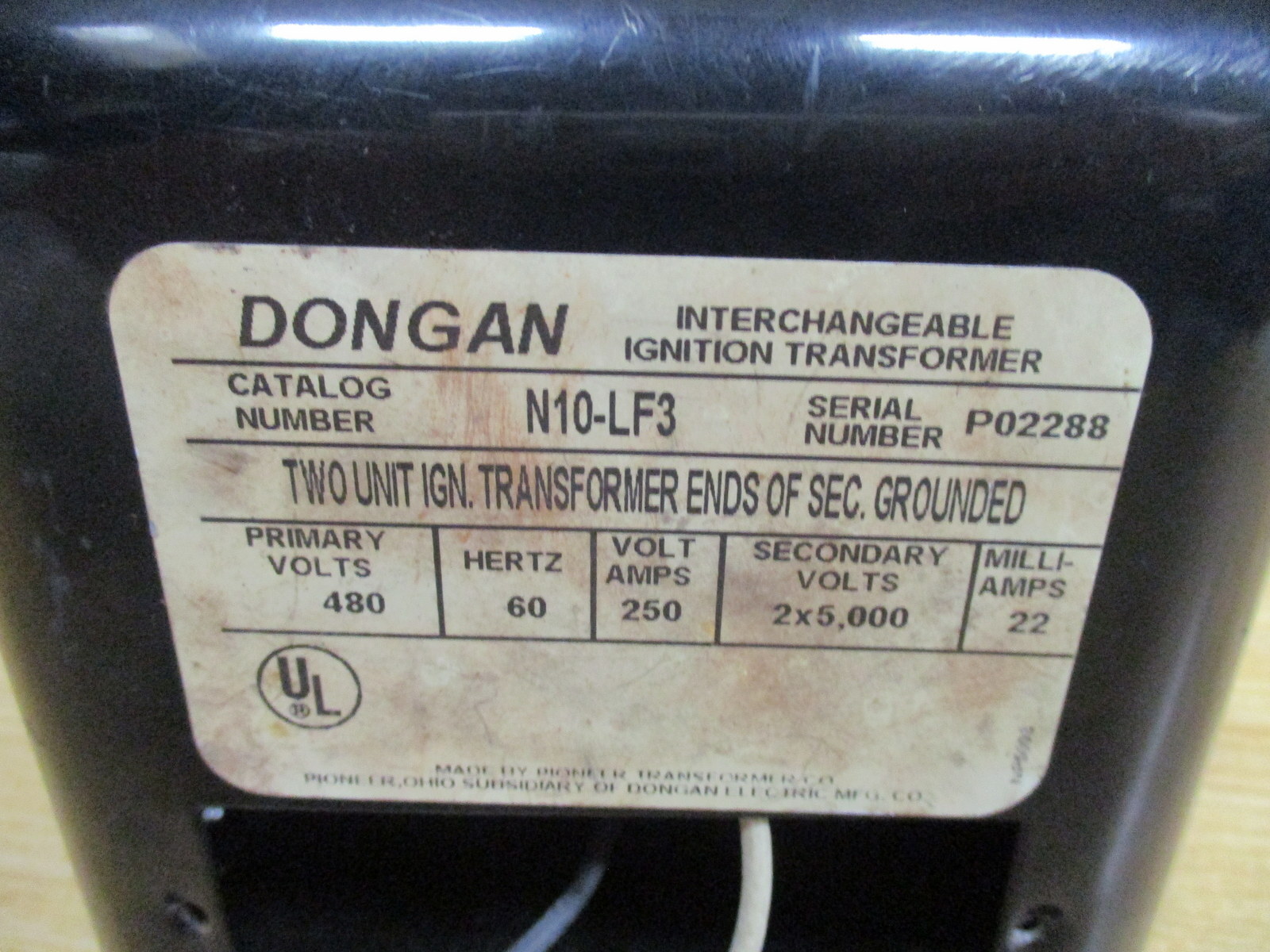 Dongan N10-LF3 Interchangeable Ignition Transformer N10LF3