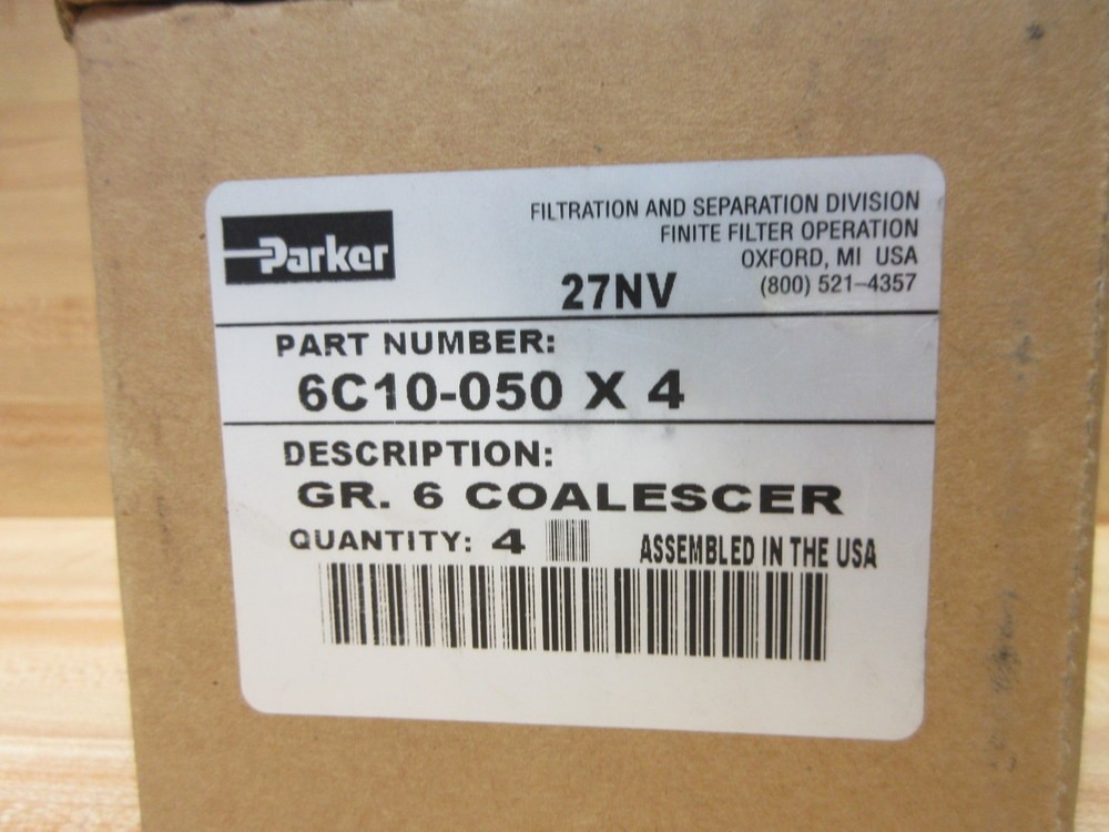 Parker 6C10-050 GR. 6 Coalescer Filter 6C10050 6C10-050X4 (Pack of 4)