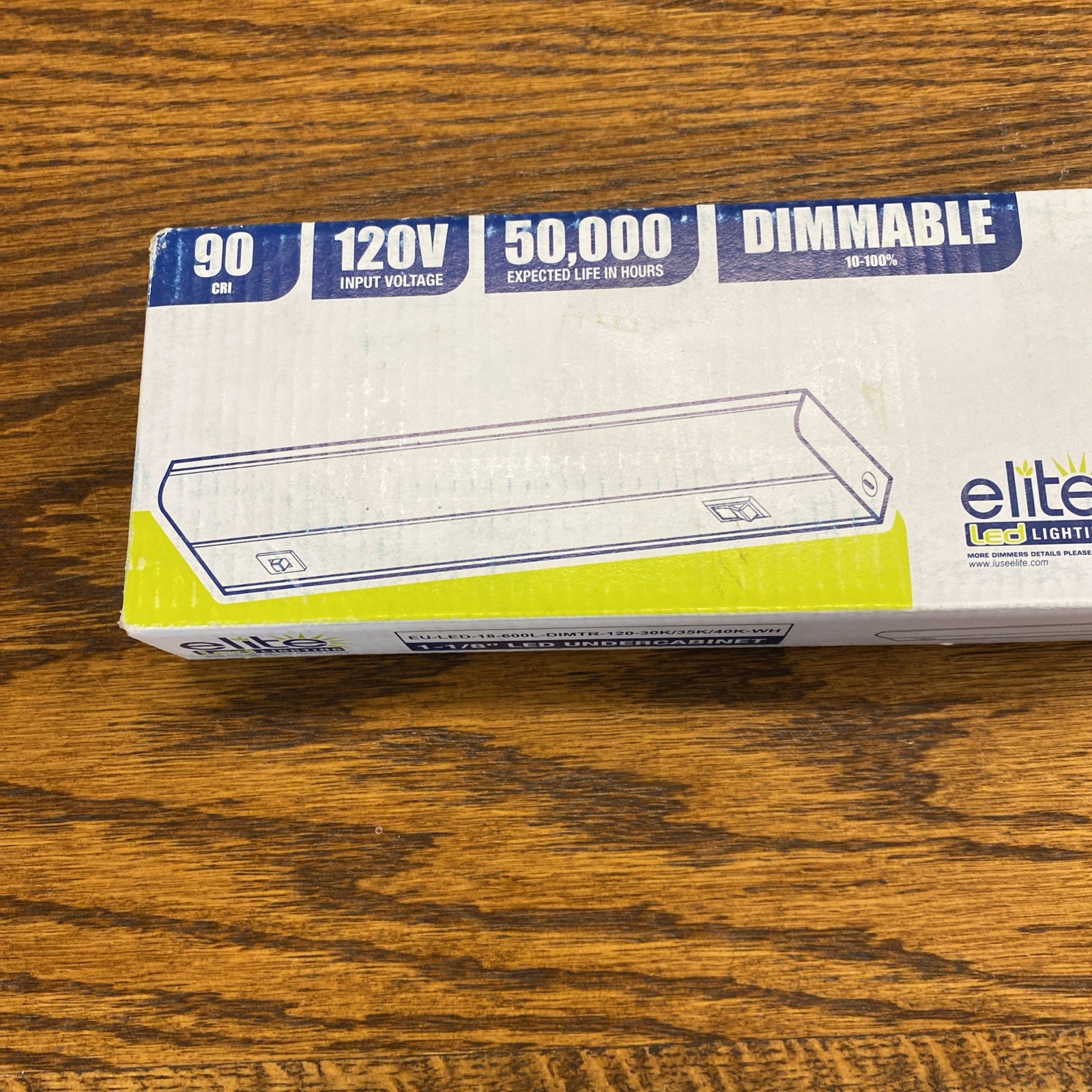 Elite Lighting EU-LED-18-600L-DIMTR-120-30K/35K/40K-WH LED Undercabinet 18″ 9 W