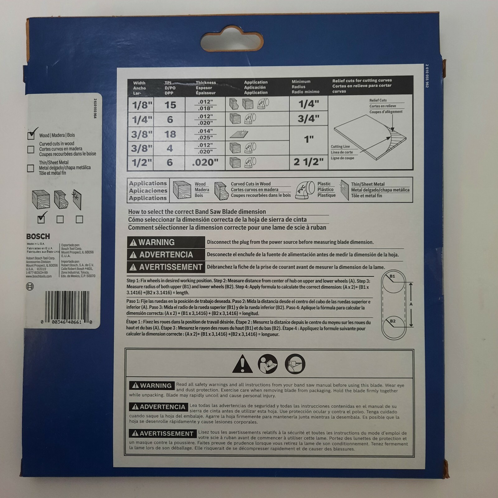 Bosch Stationary Band Saw Blade BS82-6W 82″ Fits Most 12″ Band Saw for Wood