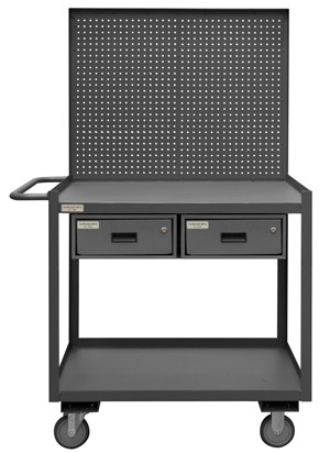 Durham Mobile Workstation – 36X24x54-1/4″ – With Pegboard Panel