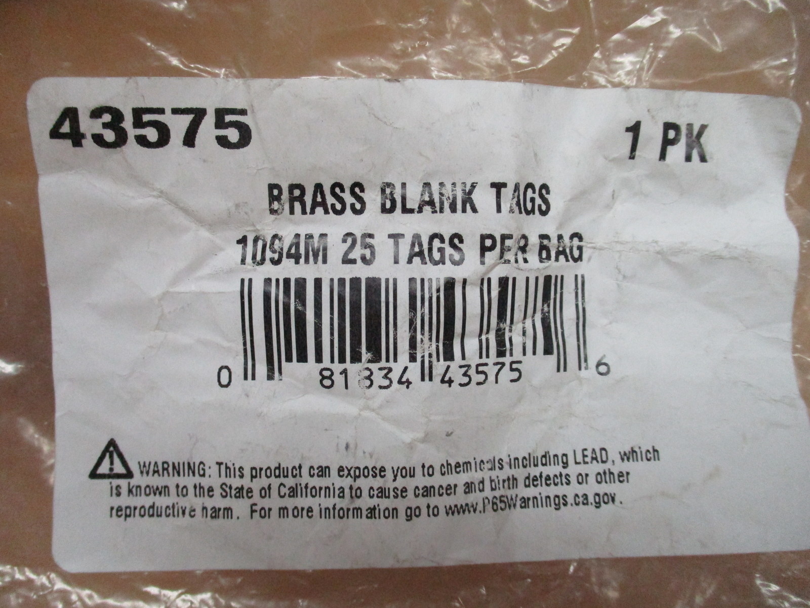 C.H. Hanson 43575 Brass Blank Tags 1094M 1-3/8″ OD (Pack of 25)