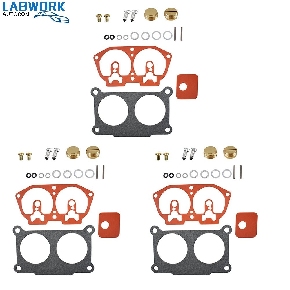 3 Pack Carburetor Rebuild Kit For Outboard V-6 150 175 200 225 HP 86-95