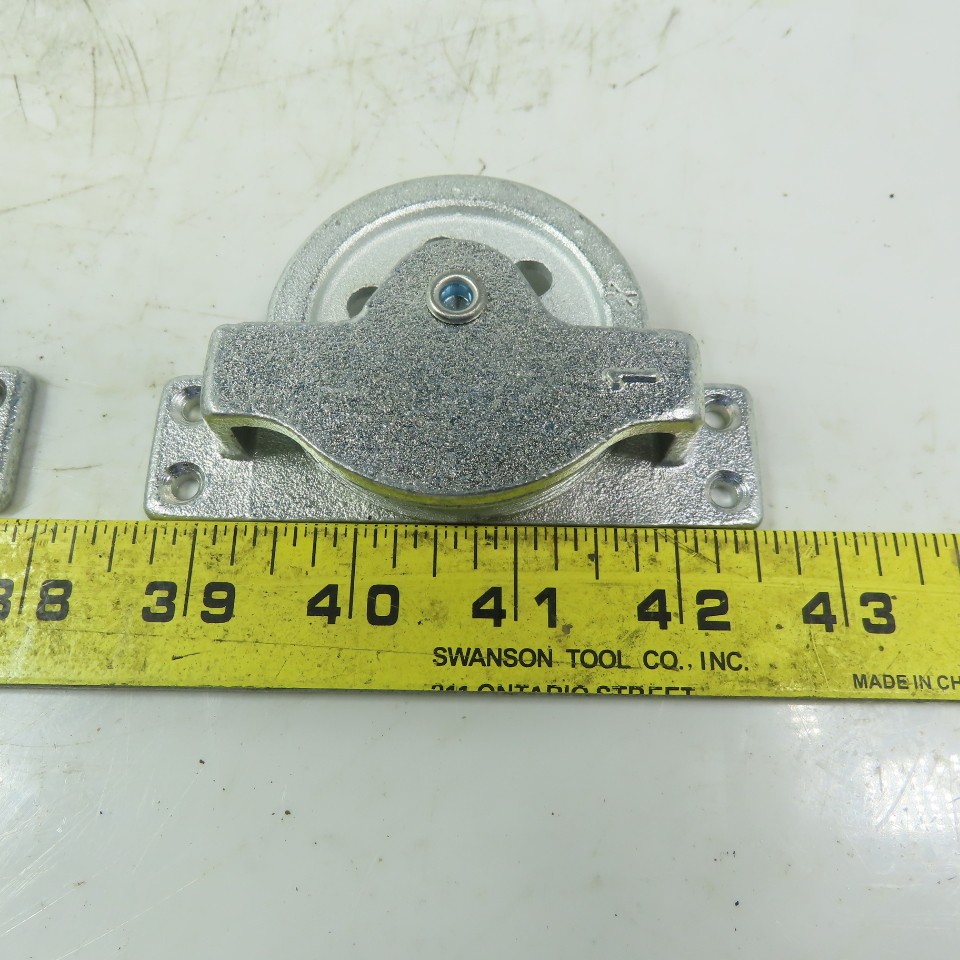 Galvanized Cast Iron Horizontal Mounted Pulleys for 3/16 Wire Rope Lot of 2
