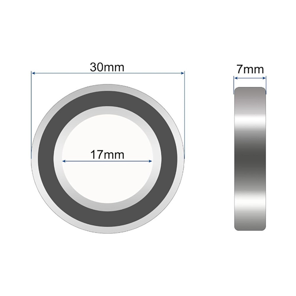 6903-2RS Sealed Ball Bearings (17x30x7mm) – 4 pack – Chrome Steel – ABEC-3
