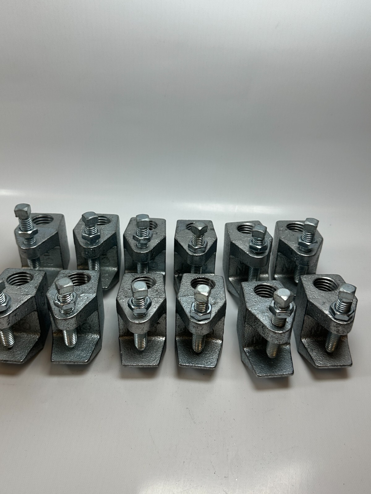 3/4″ CHN E62 3/4-10 Beam Clamps Electro Galvanized 7/8″ Opening (Lot of 12) NEW