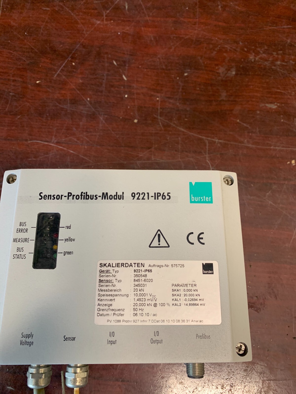Burster 9221-IP65, Sensor Profibuss Shipped by Priority Mail