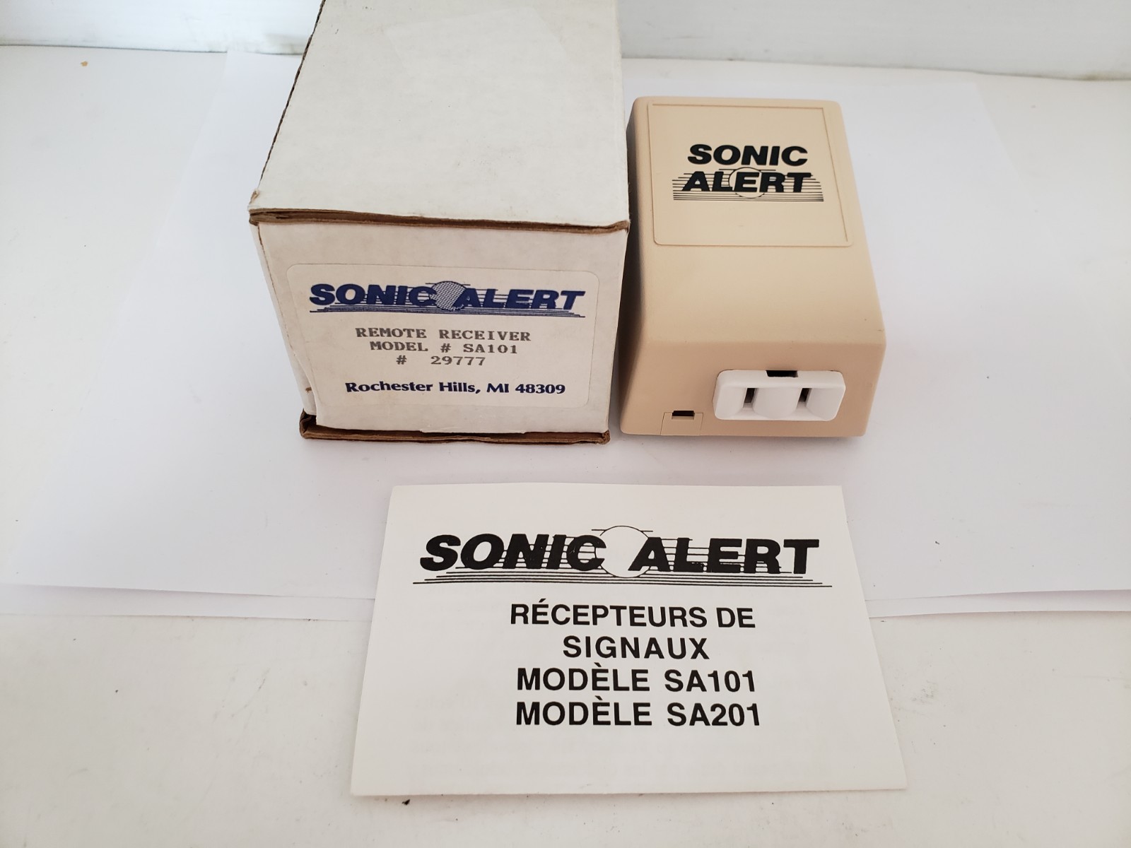 SONIC ALERT SA101 REMOTE RECEIVER, 300 WATTS MAXIMUM, 120VAC, 0.058A, 60Hz, NIB