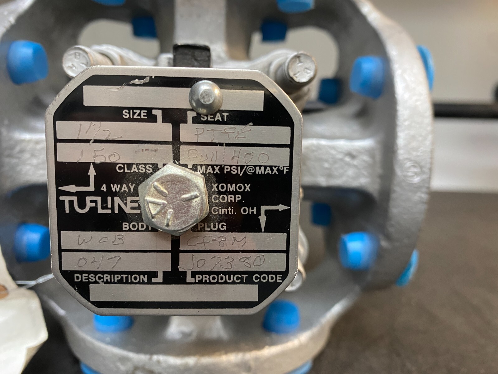 Tufline 047 Flanged 1-1/2 ” CF8M Plug Valve J07380 150 Class WCB BODY NOS NEW