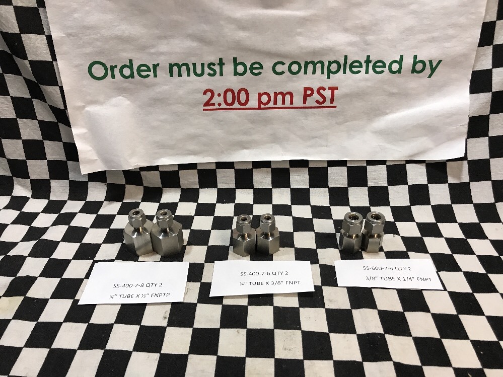 6x SWAGELOK FEMALE CONNECTOR SS-400-7-8 & SS-400-7-6 & SS-600-7-4, #1549E7