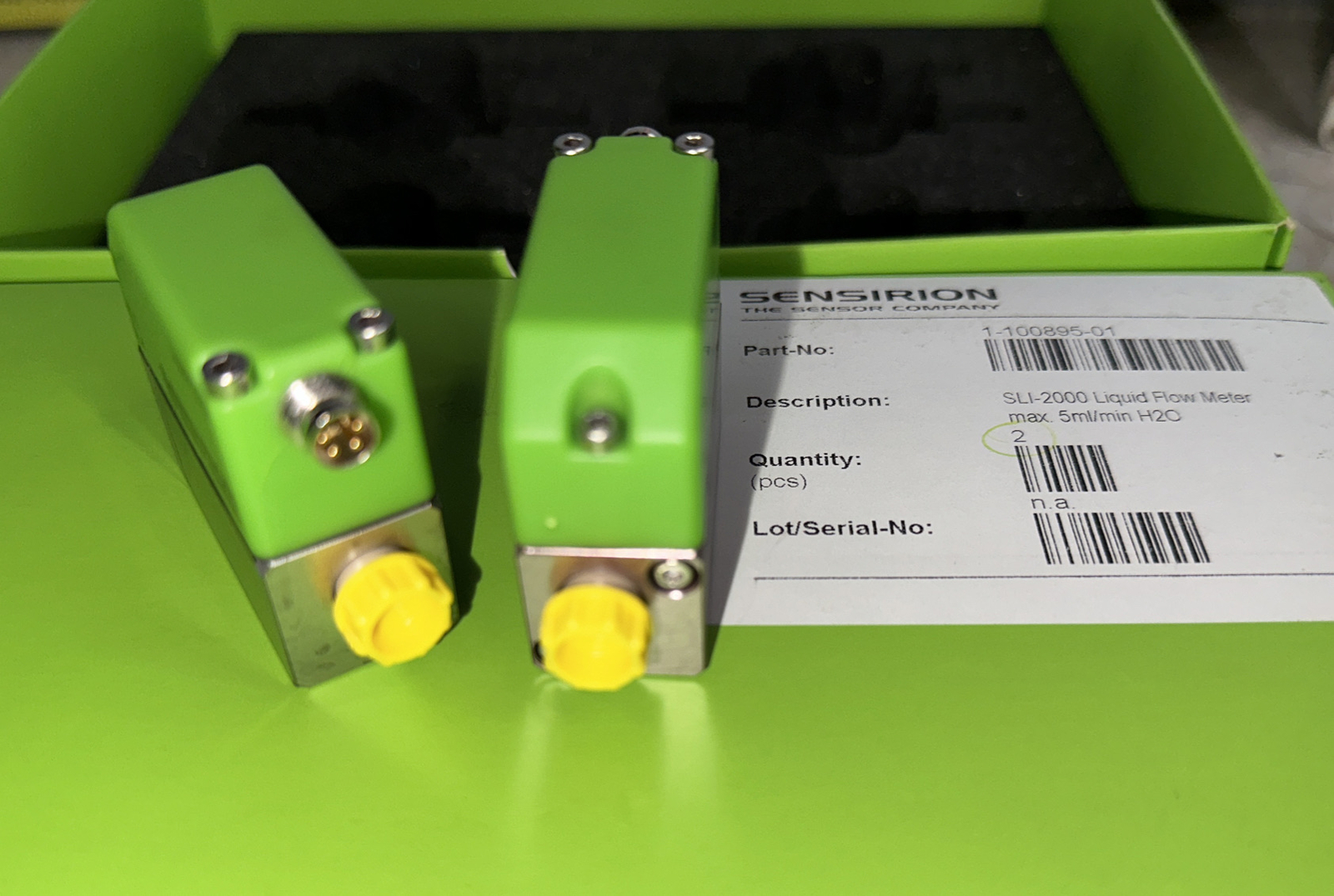 Sensirion Liquid Flow Meter SLI-2000 Qty 2 Sensors Precision Water 1-100895-01