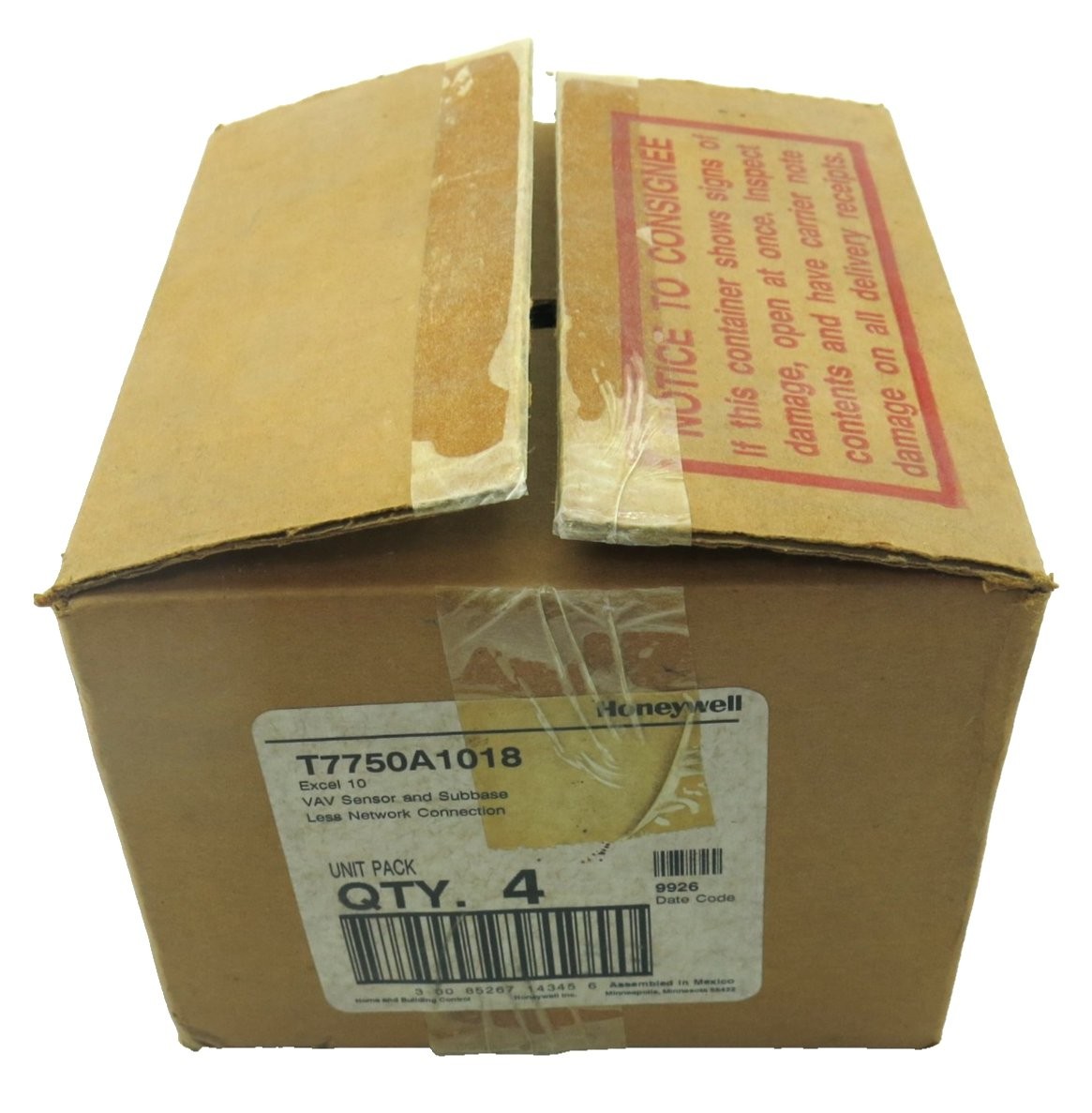 Box Of 4 Honeywell T7750A1018 Excel 10 VAV Sensor And Subbases New Old Stock