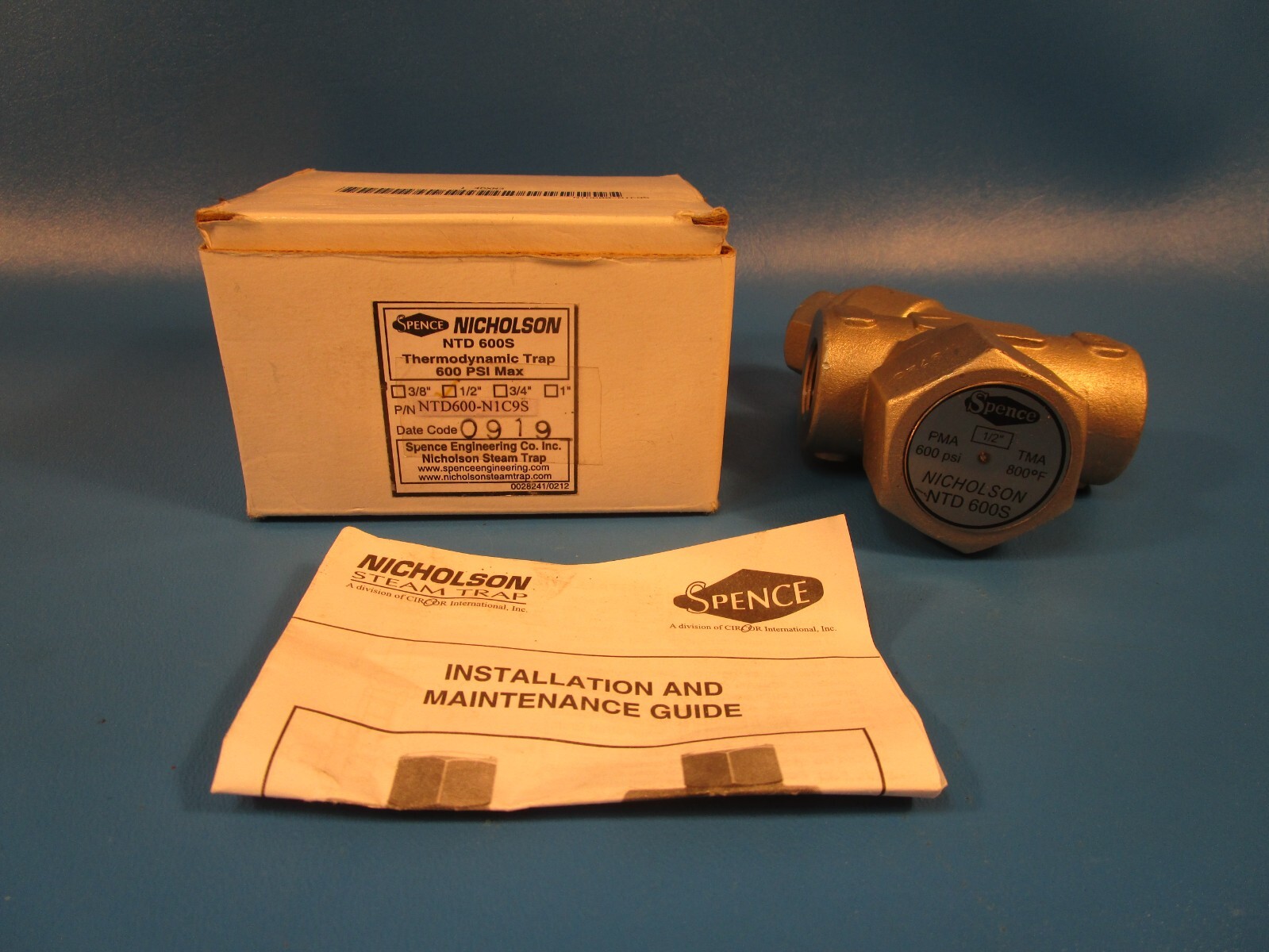 SPENCE NICHOLSON NTD600-N1C9S, 1/2″ THERMODYNAMIC TRAP, 600 PSI MAX, NTD 600S