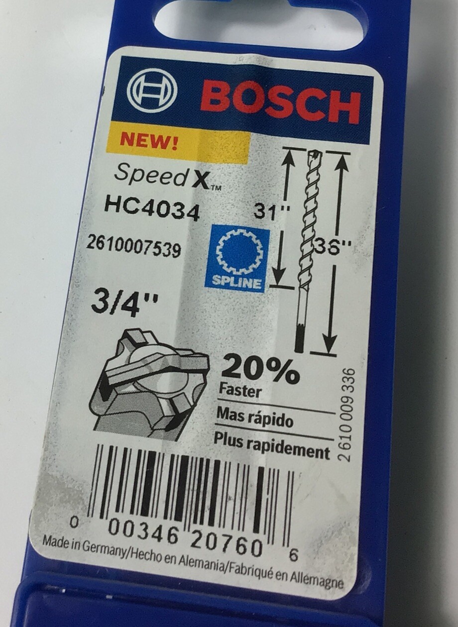 BOSCH HC4034 Hammer Masonry Drill,3/4in,Carbide 44H241