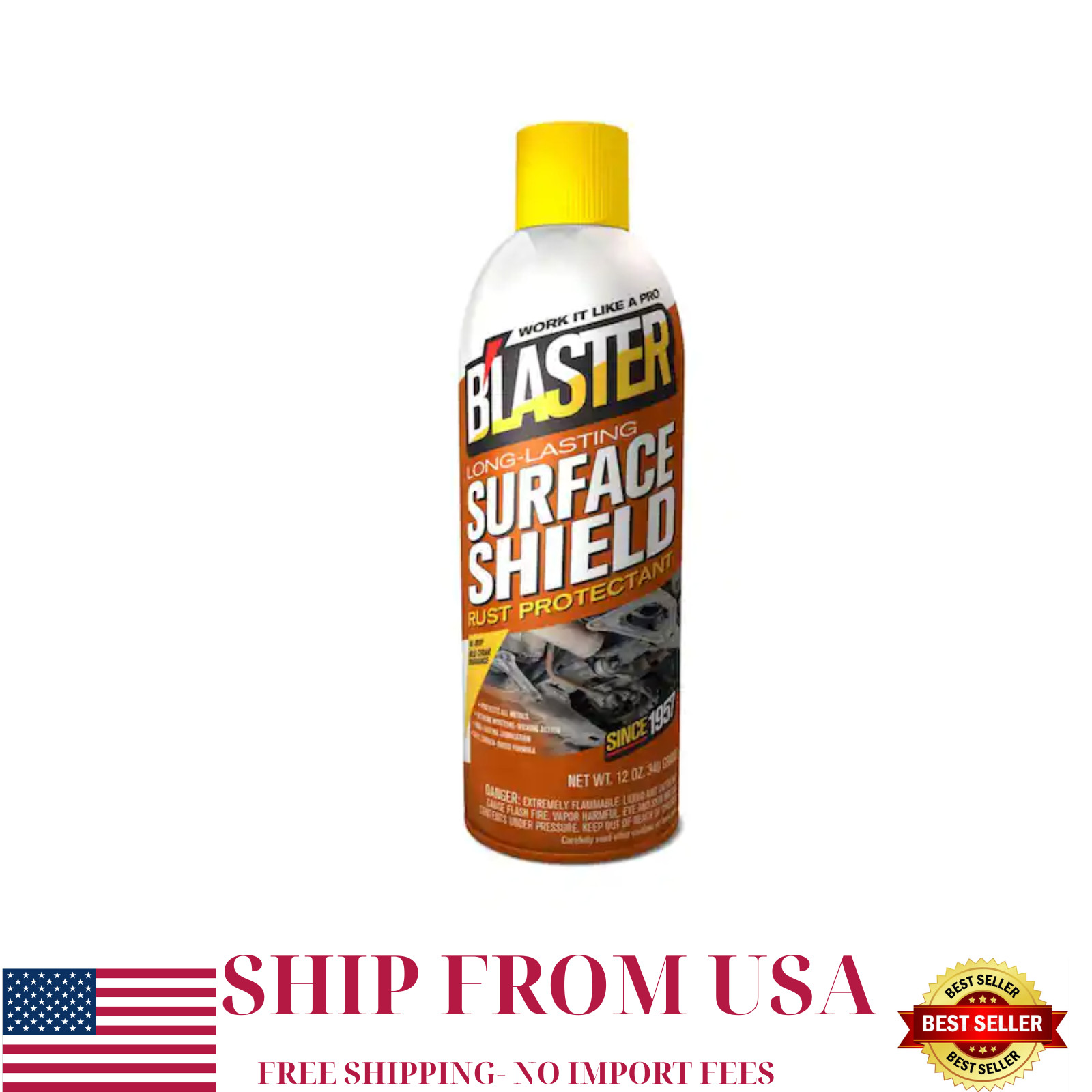 12 oz Long-Lasting Surface Shield Rust and Corrosion Protectant, Lubricant Spray