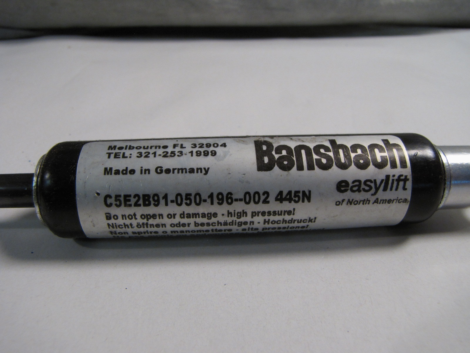 Bansbach C5E2B91-050-196-002 445N 100lbs Easylift Shock NEW