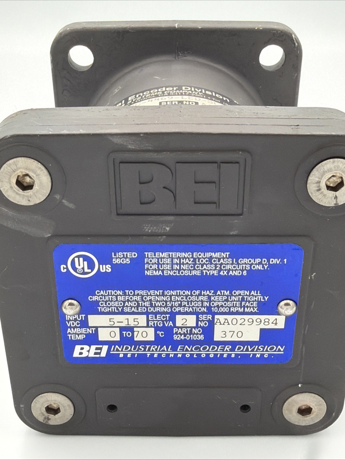 BEI 924-01036-370 H38D-256-ABC-4469-LED-SC-UL ENCODER