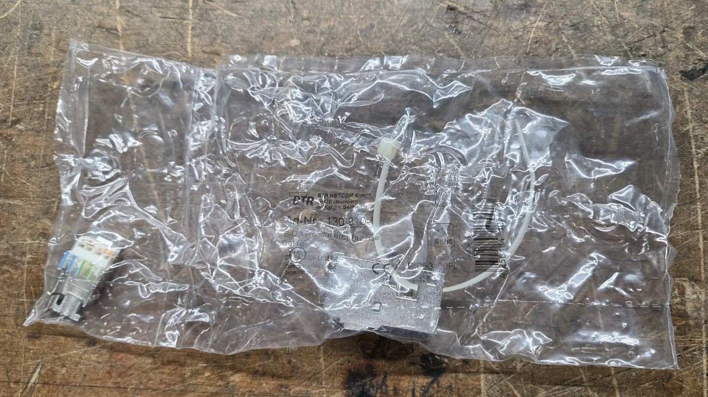4 – Metz CONNECT 130910-I Recessed RJ45 E-DAT Module Cat.6A 8(8) Jack T568A NEW