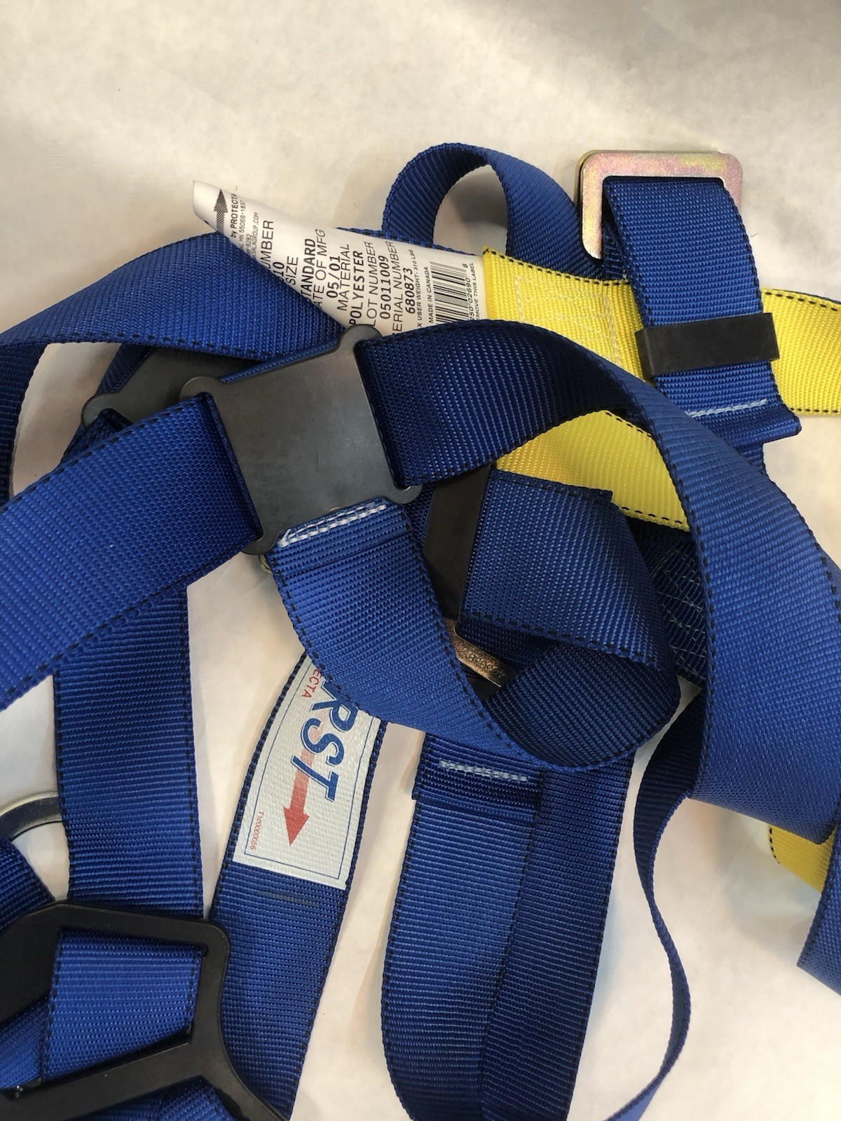 Protecta AB17510-standard Full Body Safety Harness Set Blue 2 ft Lanyard