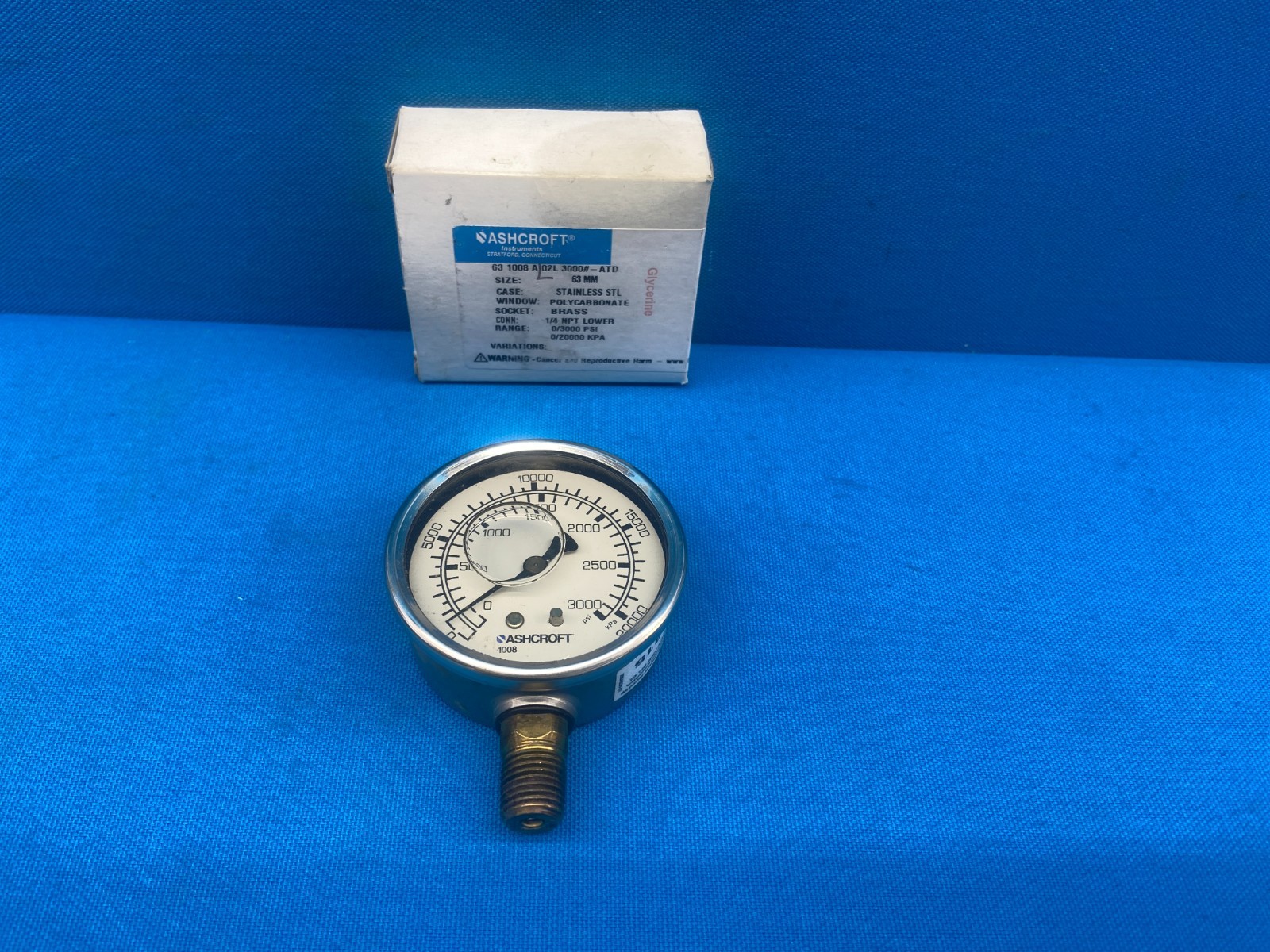 Ashcroft 631008A02L 63MM Pressure Transmitter 0/3000 PSI