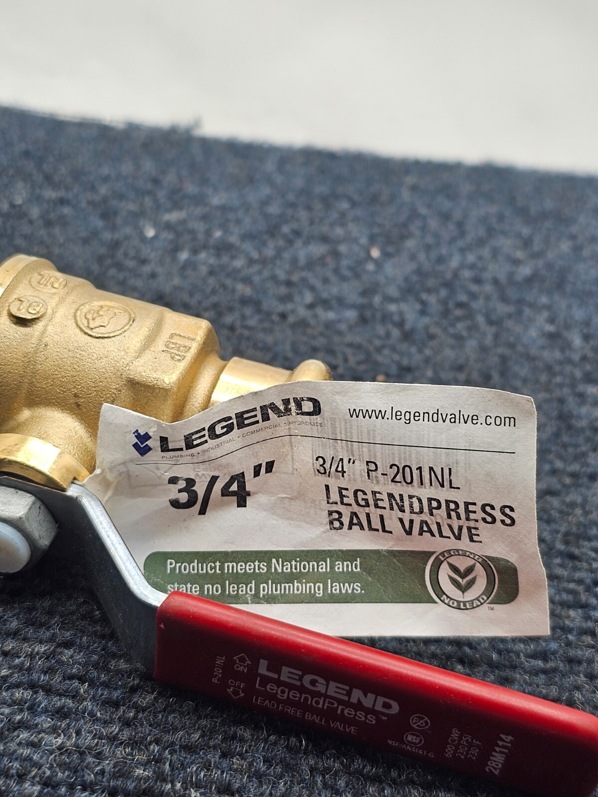 Legend Valve 101-204NL 3/4″ P-201NL Brass Press Fitting NPT Connection