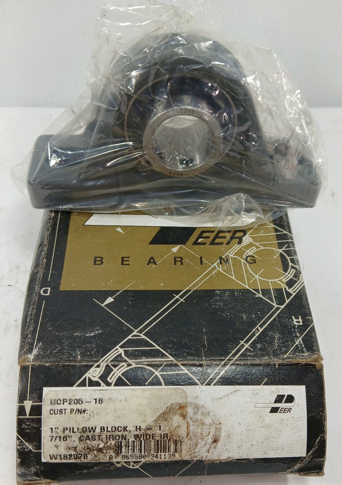 1 NEW PEER UCP205-16 2 BOLT PILLOW BLOCK BEARING NIB ***MAKE OFFER***
