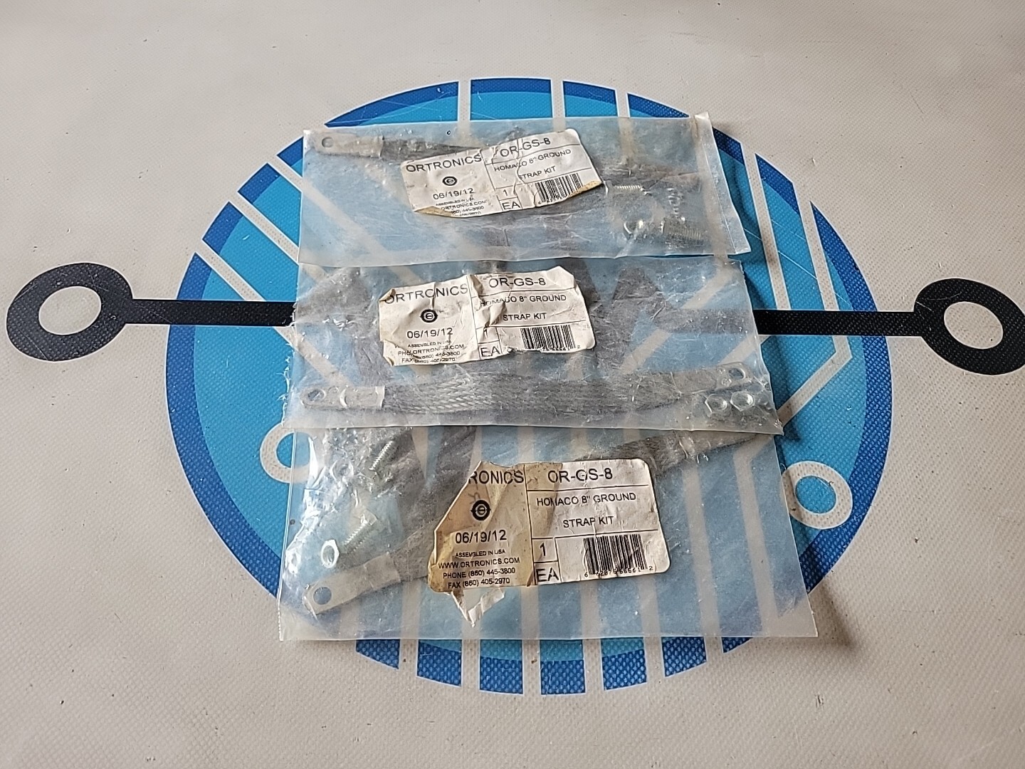 Lot of 3 New ORTRONICS OR-GS-8 HOMACO 8″ Ground Strap Kit *One is missing bolts