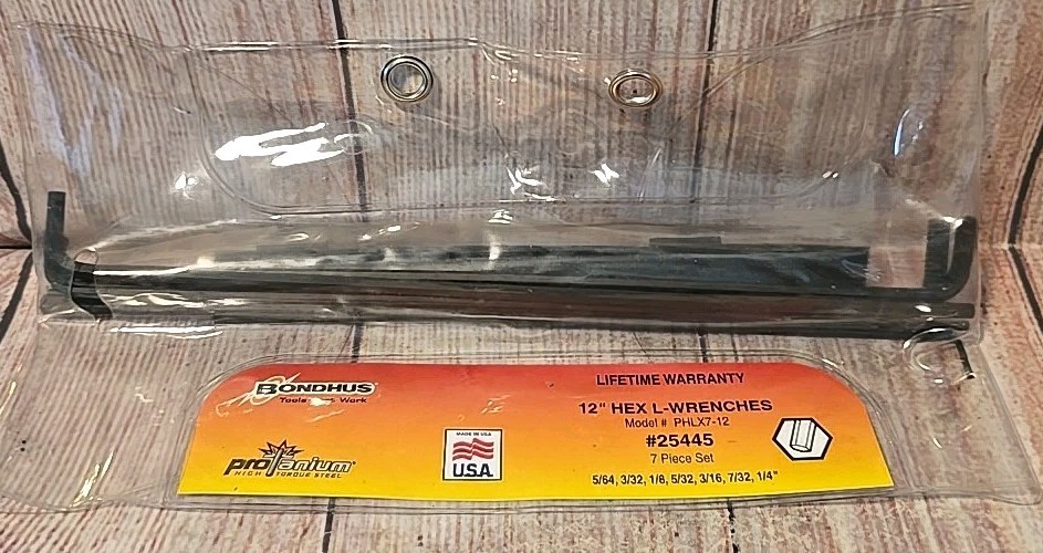 Bondhus 25445 – Set 7 Hex L-Wrenches 12″ #25445. NEW/DAMAGED In Transit.