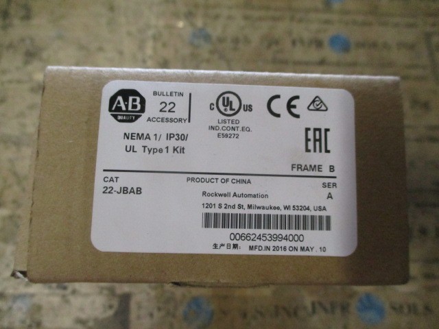 Allen-Bradley 22-JBAB PowerFlex 4/40P NEMA 1 IP30 UL Type 1 Kit Frame B *NEW*
