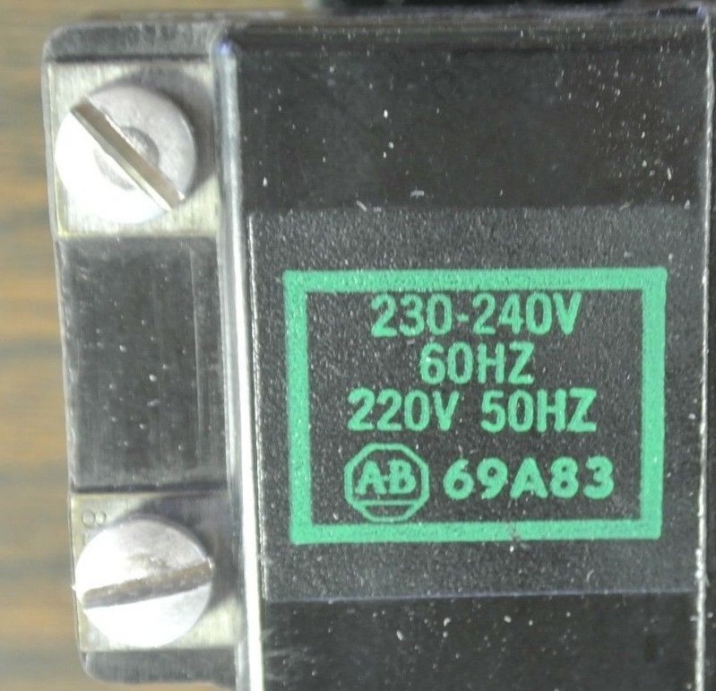 ALLEN-BRADLEY 69A83 COIL SIZE 00 220/50Hz, 230-240V/60Hz NEW SURPLUS – EACH
