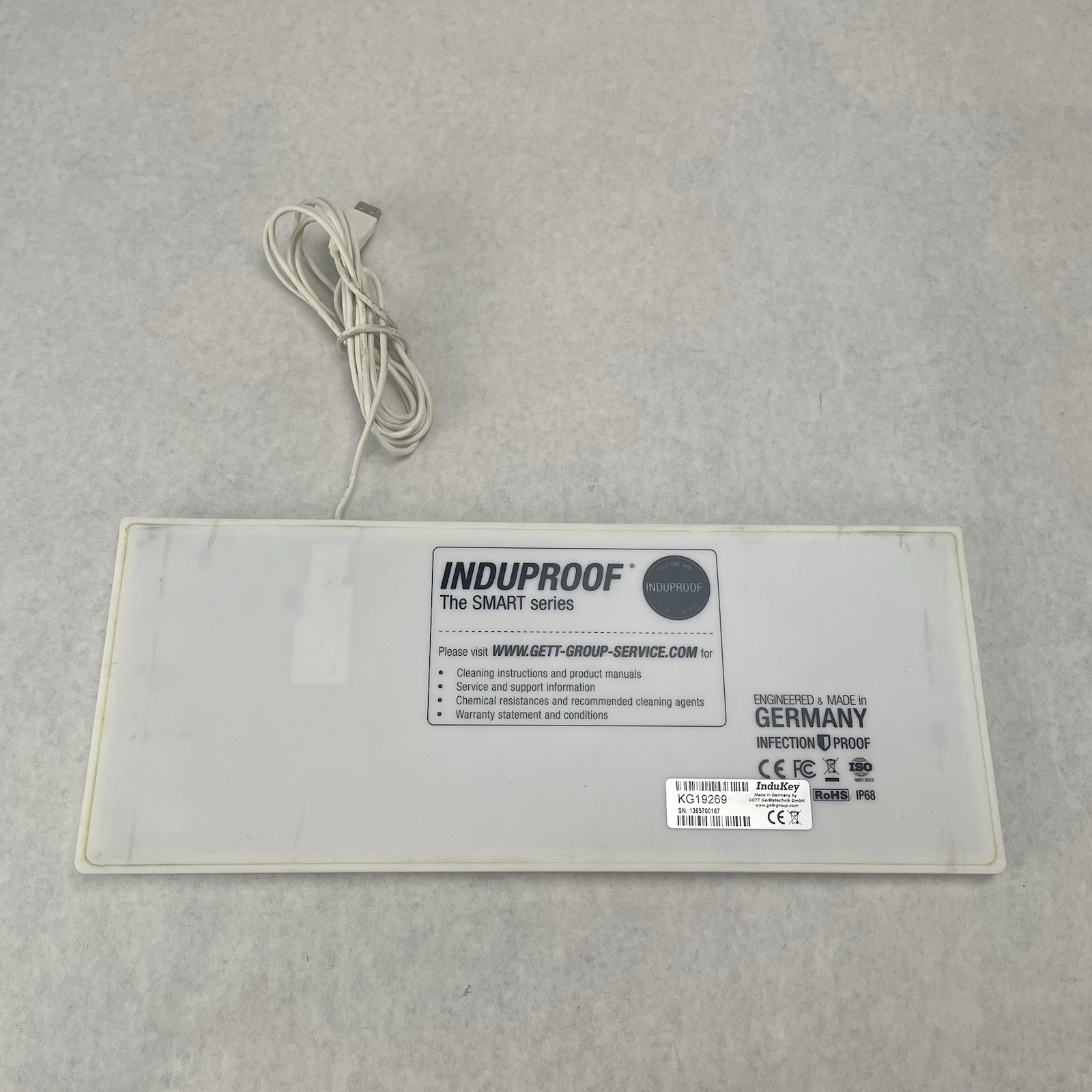 Indukey InduProof1 KG19269 Industrial Infection Proof Keyboard Tested