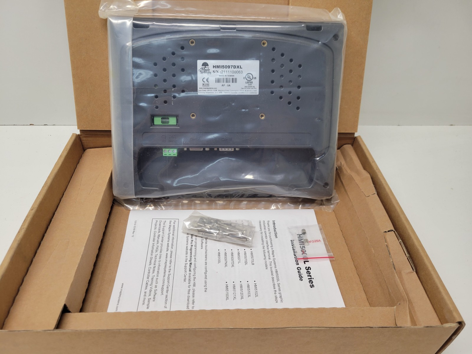 NEW OLD STOCK! MAPLE SYSTEMS 24VDC TOUCHSCREEN HMI HMI5097DXL