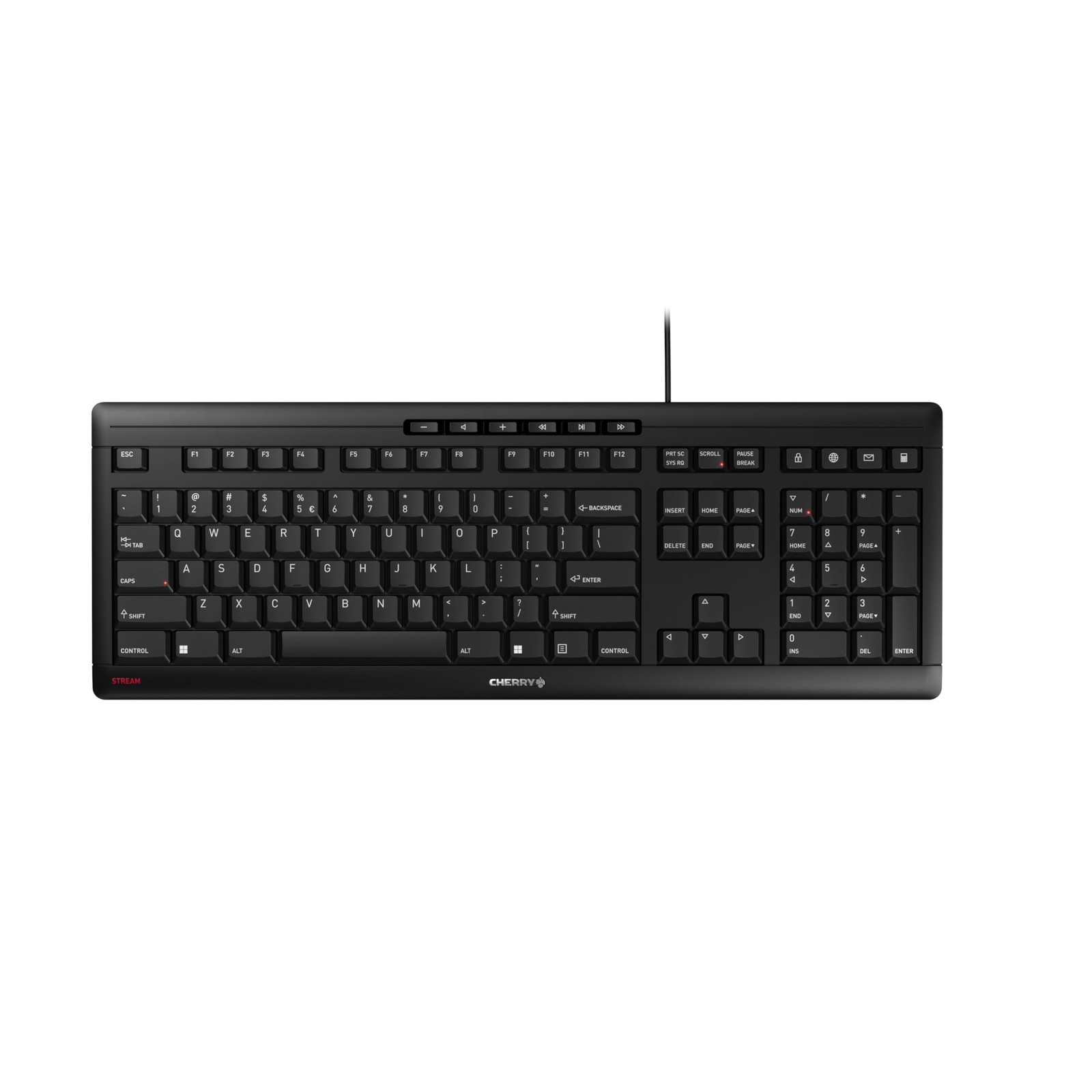Cherry Stream Keyboard Wired USB SX Scissors Mechanism QWERTY Whisper-Quiet S…