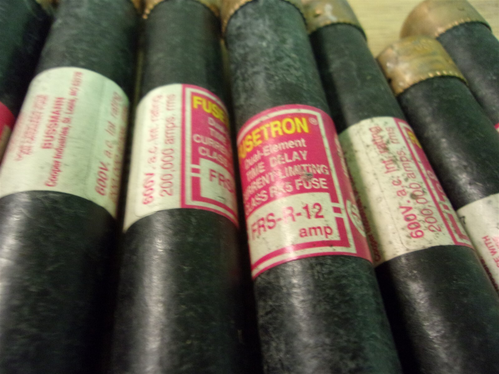 Fusetron FRS-R-12 600VAC Fuses, Lot of 9 *FREE SHIPPING*