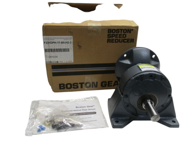BOSTON GEAR F221DPH-17-B5-H2-3 GEAR SPEED REDUCER RATIO 17.28:1 NSMP