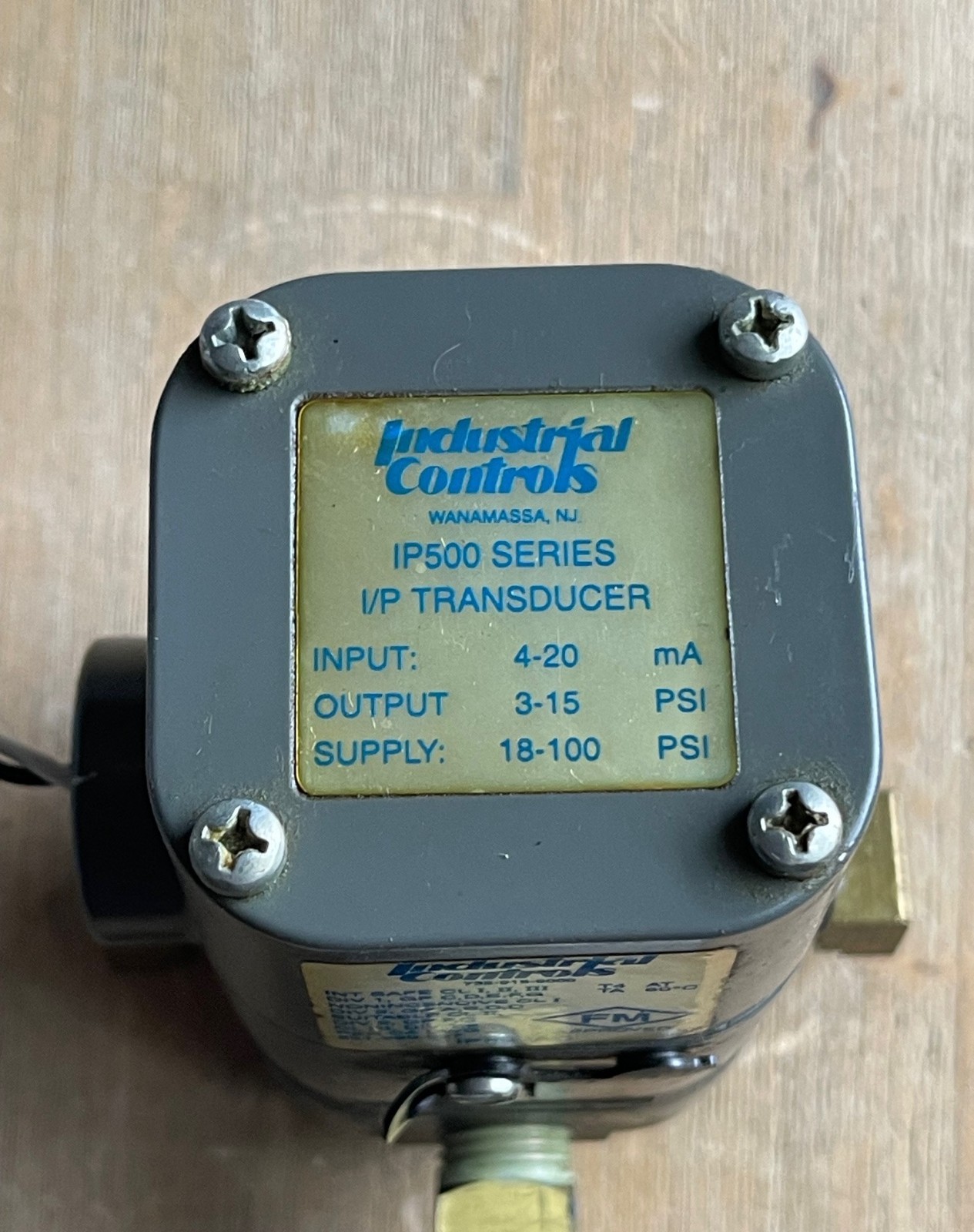 INDUSTRIAL CONTROLS IP500 SERIES I/P TRANSDUCER 18-100PSI INPUT 4-20mA