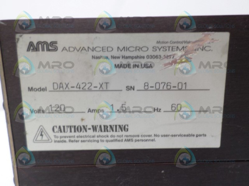 ADVANCED MICRO SYSTEMS DAX-422-XT STEPPER MOTOR DRIVE UNMP