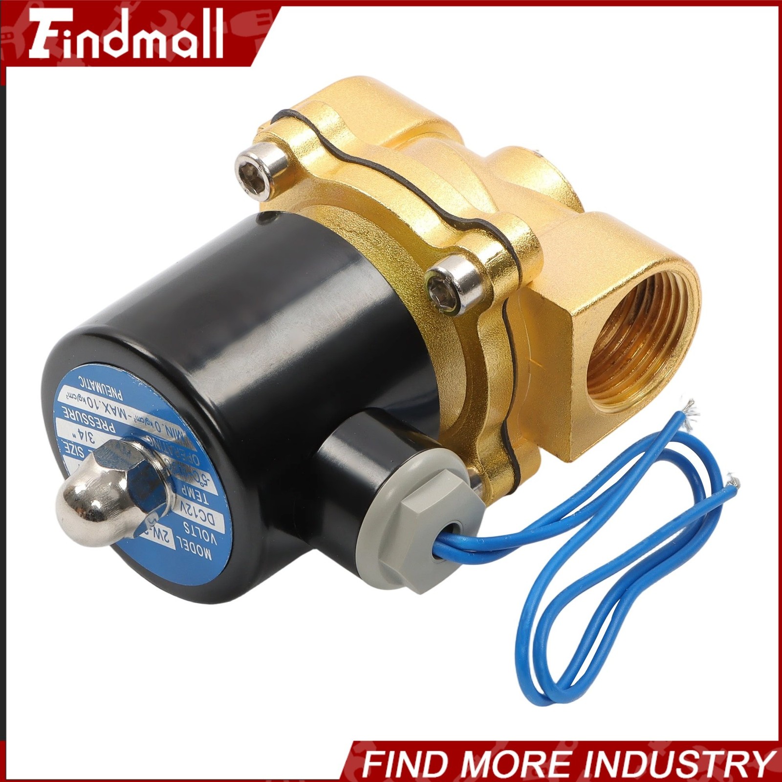 Findmall 3/4 Inch Solenoid Valve Air Water N/C Gas Oil Normally Closed 12V 220V
