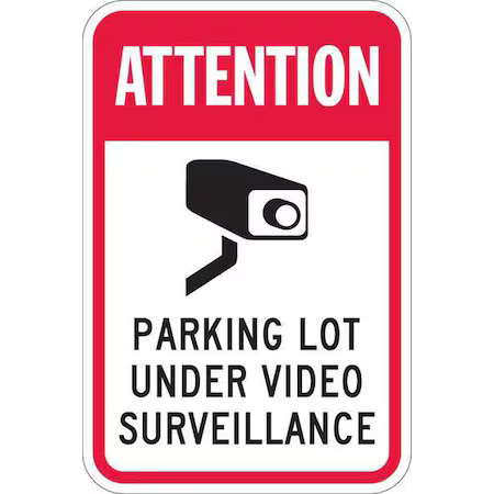 Lyle T1-1088-Hi_12X18 Parking Lot Surveillance Parking Sign, 18 In H, 12 In W,